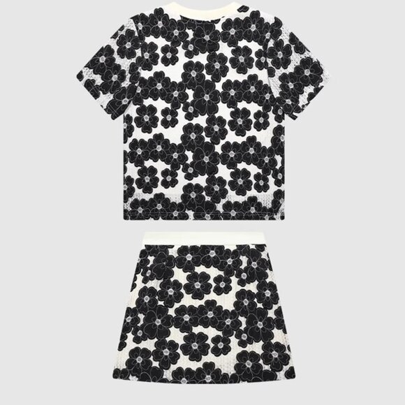 B.Sure Floral Hollow Lace Casual Suit - Picture 2 of 4